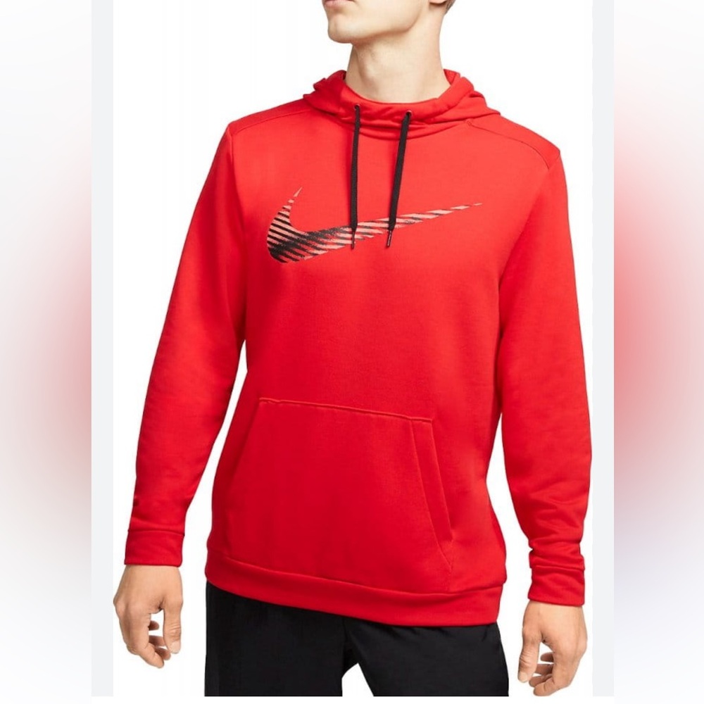 Nike Therma Fit Hoodie. Red with Black Arm Trim & Swoosh. Size M (B1)
